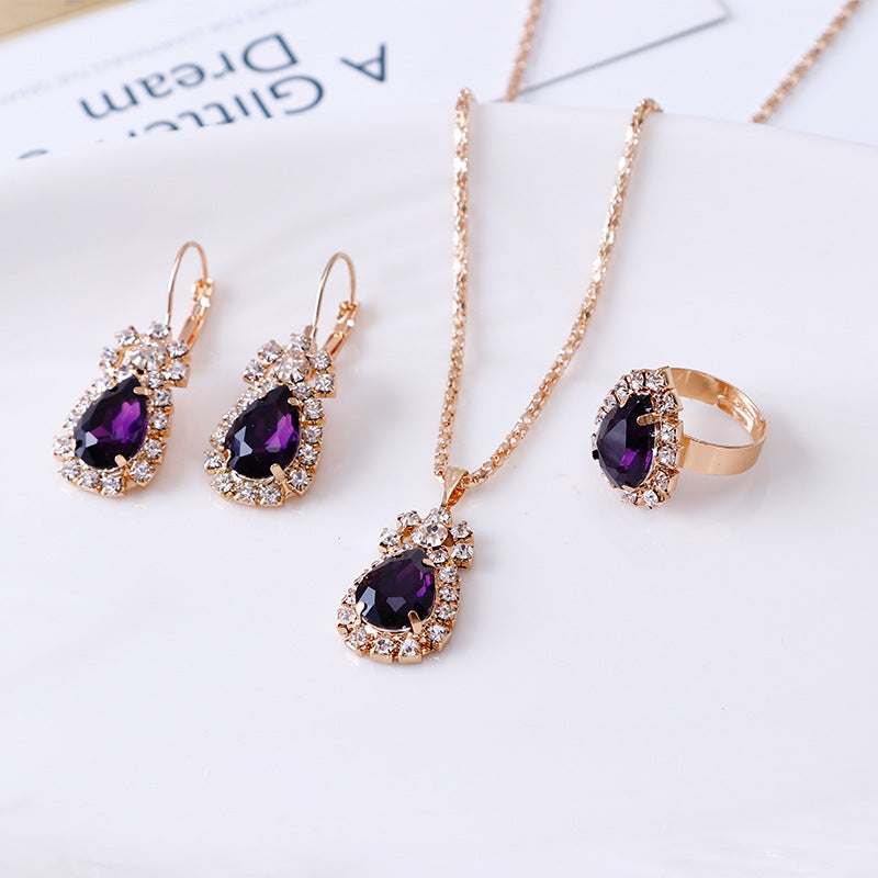 water drop rhinestone set