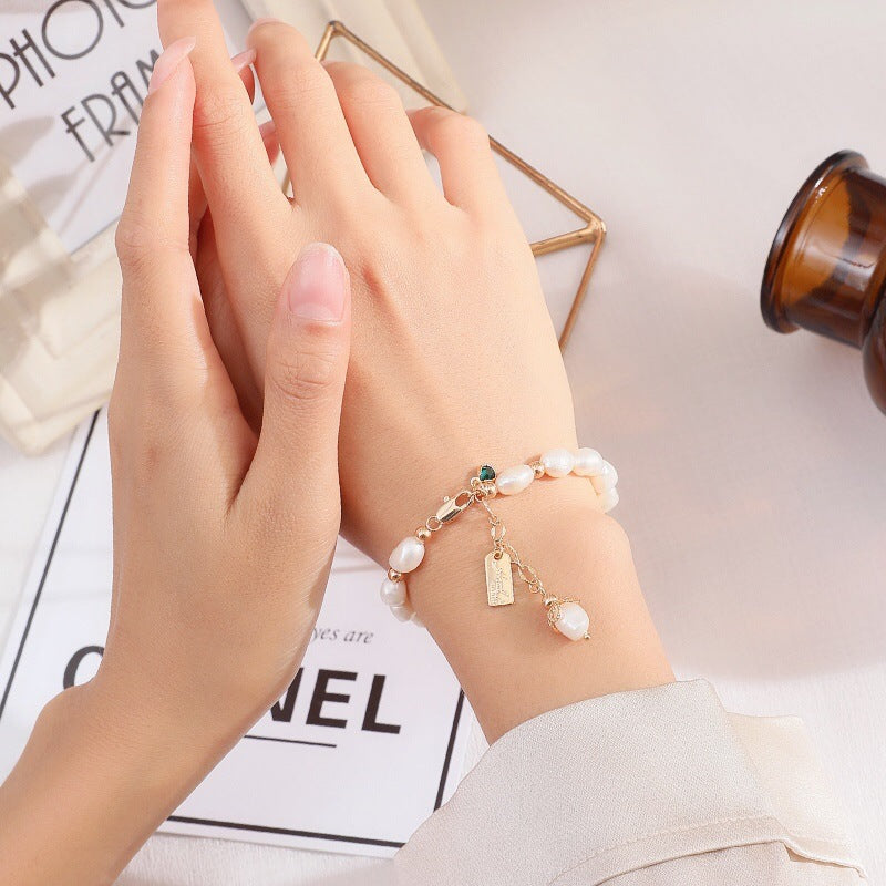 Natural Zircon Pearl Bracelet