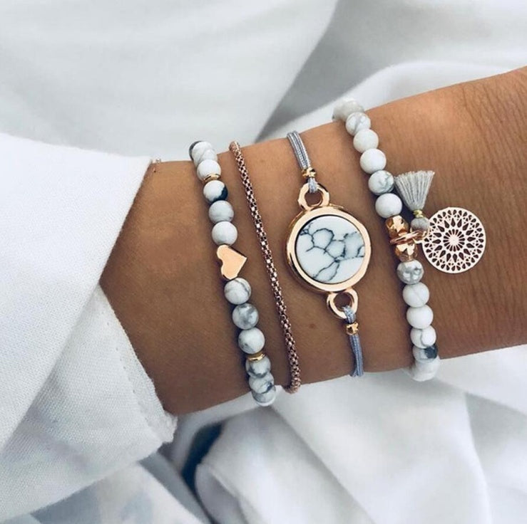 Hollow Pine Stone Bracelet