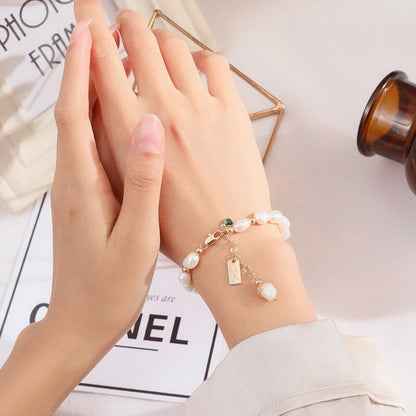 Natural Zircon Pearl Bracelet