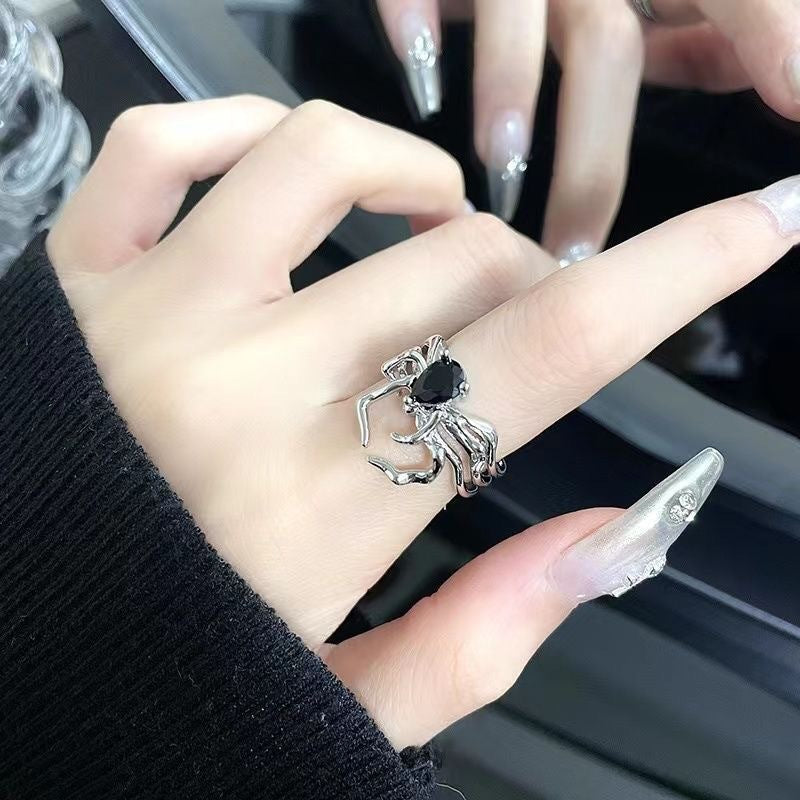 Retro Gem Spider Ring