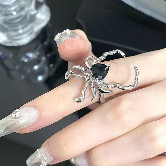 Retro Gem Spider Ring