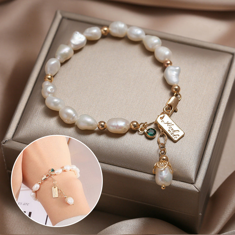 Natural Zircon Pearl Bracelet