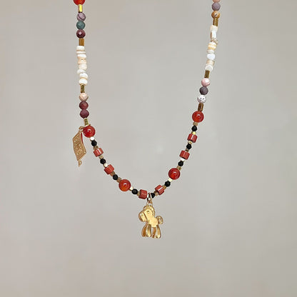 Retro Red Layered Necklace